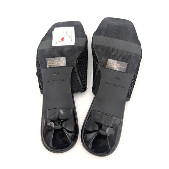 Abound Francis Heeled Slide Sandal Women's Knit Mesh Black Size US7.5M EU38 - Picture 8 of 11